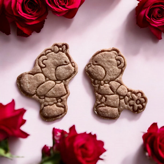 Lot de 2 biscuits ours amoureux