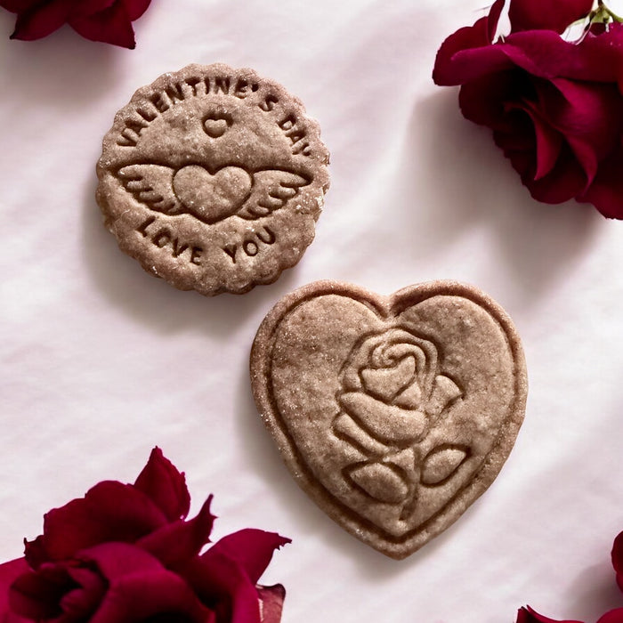 Lot de 2 biscuits coeur et Valentine’s day