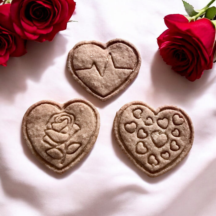 Lot de 3 biscuits cœurs