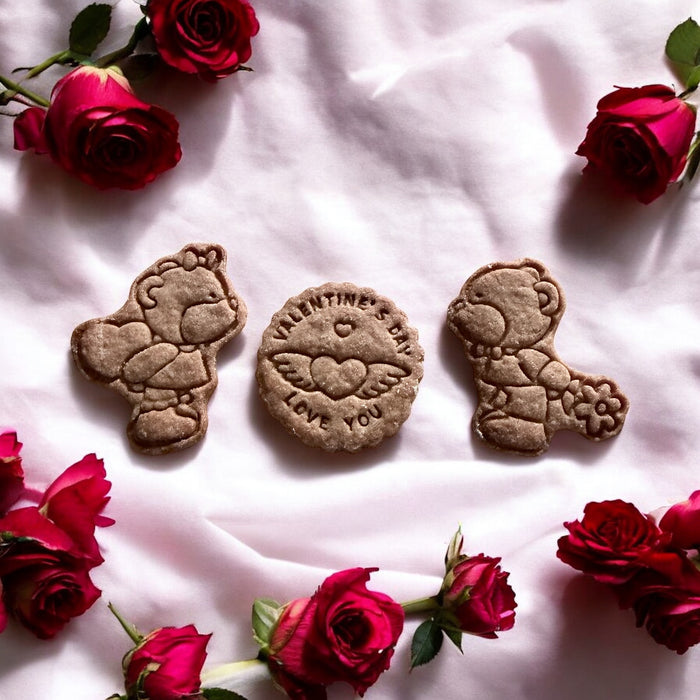 Lot de 3 biscuits ours amoureux